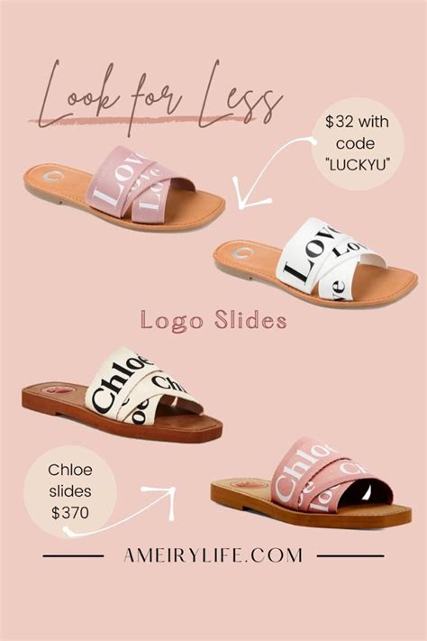 chloe logo slide sandal dupe|chloe inspired sandals dupe.